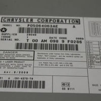Chrysler Town & Country Dodge Caravan Ves Dvd Player Entertainment System Oem