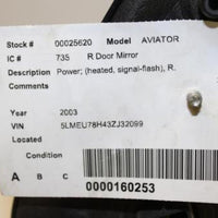 2003-2005 LINCOLN AVIATOR RIGHT PASSENGER SIDE VIEW POWER MIRROR - BIGGSMOTORING.COM