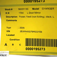 2006-2010 Dodge Charger  Driver Left Side Power Door Mirror Black