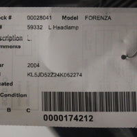 2004-2008 SUZUKI FORENZA FRONT DRIVER SIDE HEADLIGHT 28041 - BIGGSMOTORING.COM