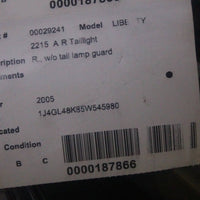 2005-2007 JEEP LIBERTY RIGHT PASSENGER SIDE TAIL LIGHT  29241 Re#biggs - BIGGSMOTORING.COM