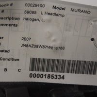2003-2007 NISSAN MURANO FRONT DRIVER SIDE HEADLIGHT 29400 - BIGGSMOTORING.COM