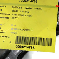 2007-2011 Toyota Camry Driver Side Steering Wheel Air Bag Black 34253
