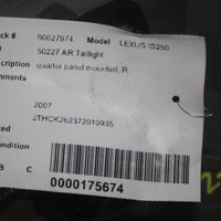 2006-2009 LEXUS IS250  PASSENGER SIDE TAIL LIGHT 27974 - BIGGSMOTORING.COM