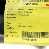 2006-2008 Acura TSX Passenger Right Side Rear Tail Light 33551 - BIGGSMOTORING.COM