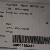 2002-2008 DODGE 1500 PASSENGER RIGHT SIDE POWER DOOR MIRROR BLACK - BIGGSMOTORING.COM