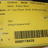 2003-2006 MERCEDES BENZ E320 E500 PASSENGER RIGHT SIDE POWER DOOR MIRROR SILVER - BIGGSMOTORING.COM