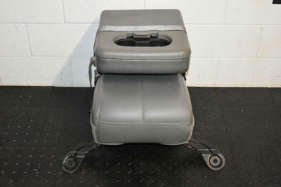 1999-2010 FORD F250 F350 FRONT JUMP SEAT GREY LEATHER 08-10 STYLE - BIGGSMOTORING.COM