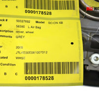 Scion XB Driver Side Steering Wheel Air Bag Gray 27892