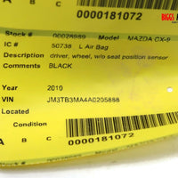 Mazda CX-9 Driver Side Steering Wheel Air Bag Black 28989