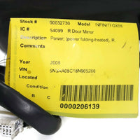2004-2010 INFINITI QX56 PASSENGER RIGHT SIDE POWER DOOR MIRROR CHROME 32730 - BIGGSMOTORING.COM