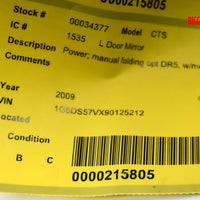 2008-2014 Cadillac CTS  Driver Left Power Door Mirror Gray 34377