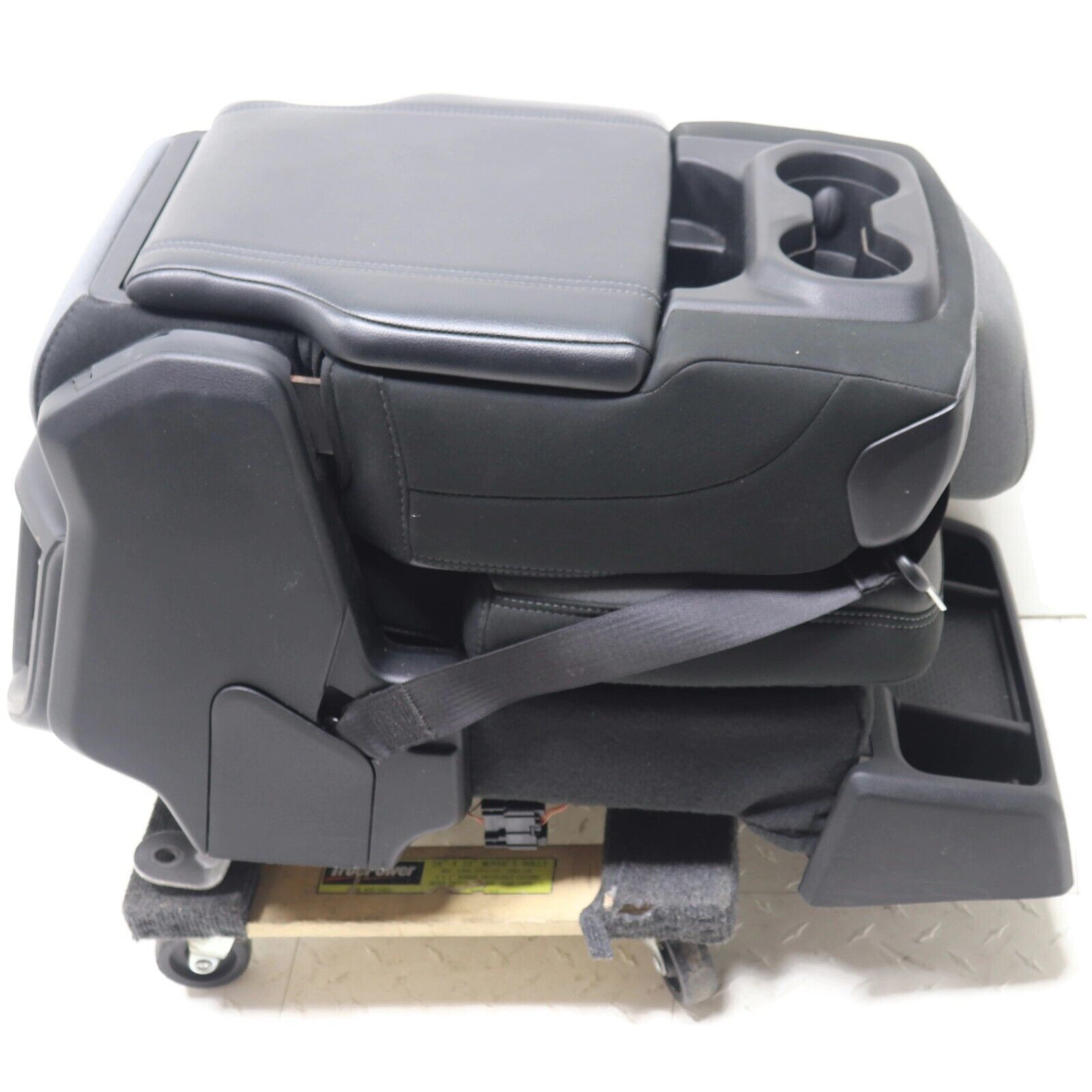 thumbnail image 2 of Ford Super Duty Gray Cloth Center Console Jump Seat 2017-2025 W/ Mounting Bracket 2 of 4