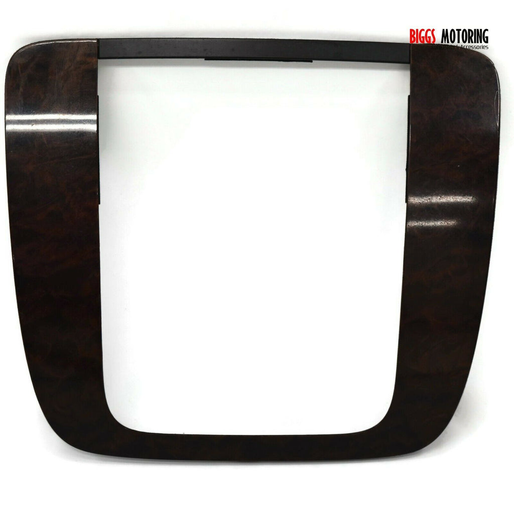 GM Dash Radio Bezel Trim – Wood Grain T. Burl For 2007–2014 Tahoe, Yukon, Silverado – OEM Used, 15092588
