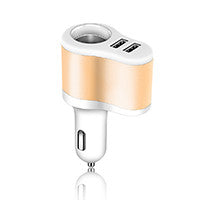 AOZBZ 2 USB Car Cigarette Lighter Splitter Socket Adapter Charger 3.1A 12~24V Cigarette Lighter Socket 2.1cm / 0.8