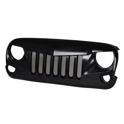 Black Angry Bird Diamond Mesh Direct Fit Front Replacement Grille Grill for Jeep Wrangler (Black)