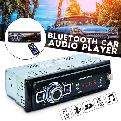 12V Car Stereo FM Radio Bluetooth MP3 Audio Player USB AUX-IN Auto Electronics In-Dash 1 DIN Auto Radio with Remote Control - BIGGSMOTORING.COM
