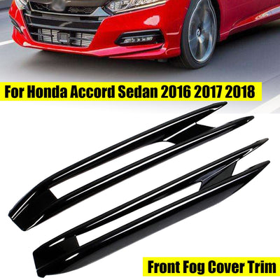 2pcs For Honda Sedan 2016 2017 2018 Chrome Front Head Fog Light Lamp Cover Trim Foglight Bezel Bumper Garnish Frame Molding